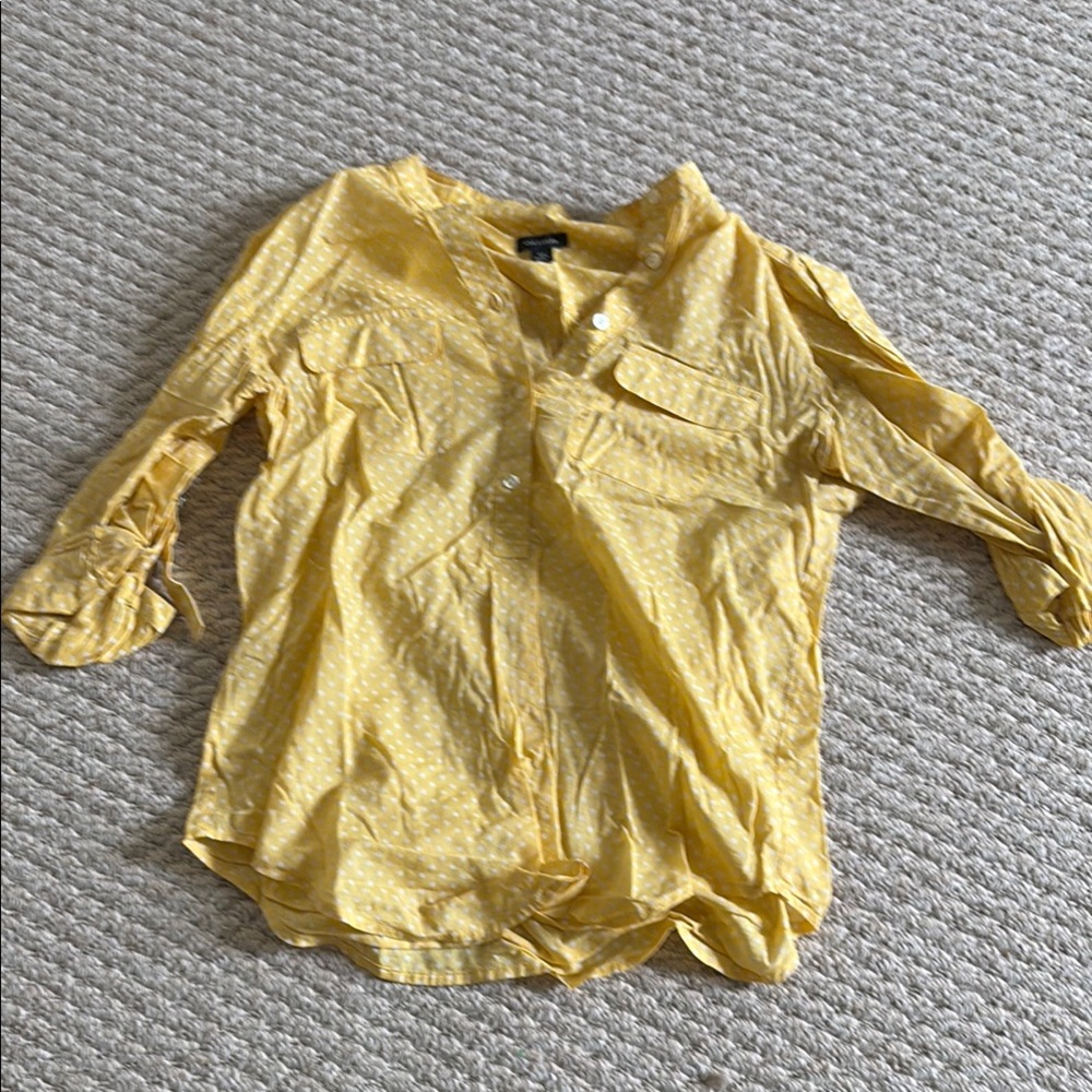 Ann Taylor Yellow Button Down Shirt